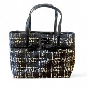 Kate Spade Black and White Plaid Tote